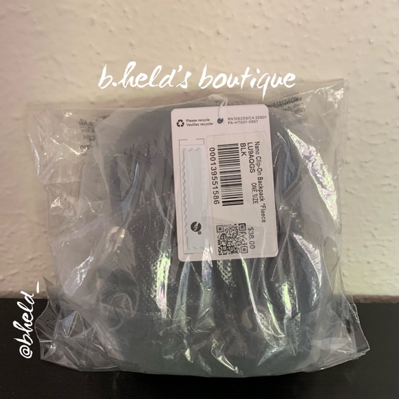 lululemon Nano Clip-On Backpack *Fleece in Black & Silver OS Brand New NWT - Picture 13 of 14